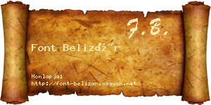 Font Belizár névjegykártya